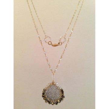 Antique Charcoal Metal Lace Pendant